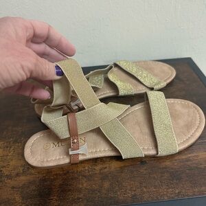 New Gold Strappy Sandals